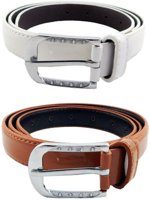

Els Women Formal, Casual White, Brown Synthetic Belt, Brown;white