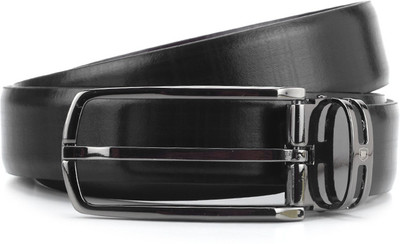 

Woodland Men Black, Brown Metal, Genuine Leather Reversible Belt, Black and brown