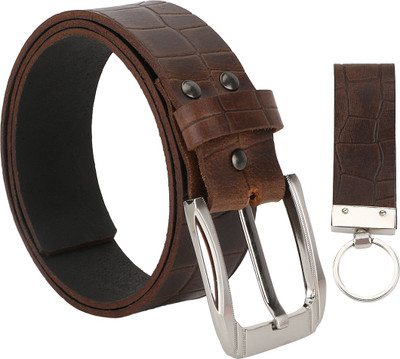 

The Runner Men Casual Brown Genuine Leather Belt, Dark brown