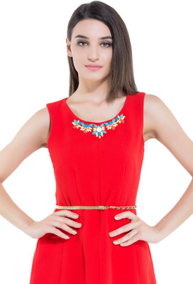 Kazo Women Casual Red Artificial Leather Belt