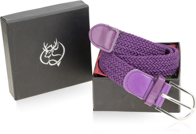 

Zeva Men & Women Casual Purple Canvas Belt, Purple-06