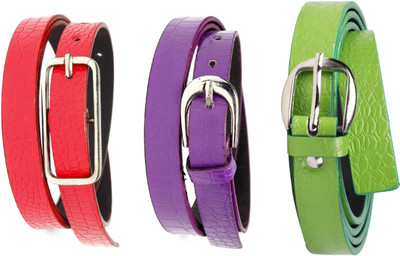 

SRS Women Casual Multicolor Artificial Leather Belt, Green;purple;red