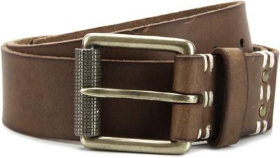 

WAC Men Tan Genuine Leather, Metal Belt