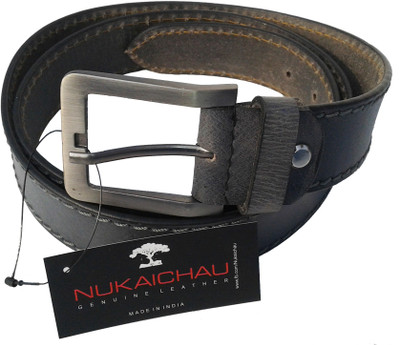 

NUKAICHAU Men Casual Grey Genuine Leather Belt, Grey aleather