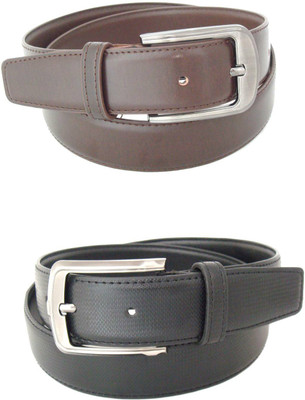 

SFA Men Formal Black Artificial Leather Belt, Black and brown