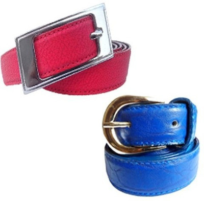 

Wholesome Deal Women Formal Multicolor Synthetic Belt, Blue and pink