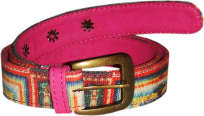 

JAJV Women Casual Pink Canvas Belt