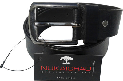 

NUKAICHAU Men Formal Black Genuine Leather Belt, Blk d