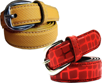 

Wholesome Deal Women Casual Multicolor Synthetic Belt, Yellow and red