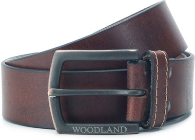 

Woodland Men Brown Metal, Genuine Leather Belt