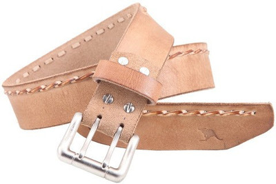 

Kangoo Men Casual Brown Genuine Leather Belt, Beige
