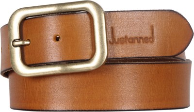 JUSTANNED Men Casual Tan Genuine Leather Belt