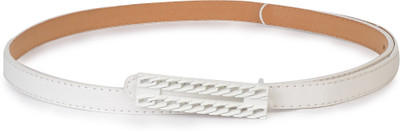 

Buckle Up Women White Artificial Leather Belt