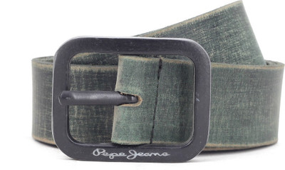 

Pepe Jeans Men Green Genuine Leather Belt, Olive