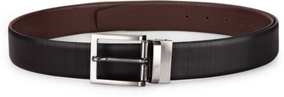 

Teakwood Men Casual Black Genuine Leather Reversible Belt