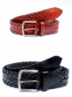 46% OFF on Tops Men Casual Black, Tan Genuine Leather Belt