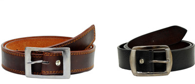 

Tiwari Collection Men Black Artificial Leather Belt, Black;brown