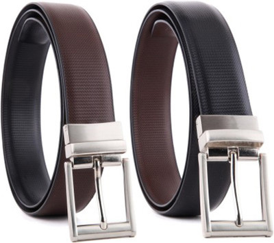 

Aleron Men Formal Black Artificial Leather Reversible Belt