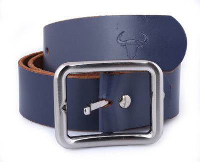 

Bull Garments Men Casual Blue Genuine Leather Belt