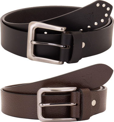 

Valbone Men Formal Black Genuine Leather Belt, Black;brown