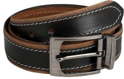 

The Blue Pink Men Casual Black Genuine Leather Belt, Black-01