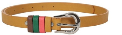 MTV Women Casual Yellow Artificial Leather Belt