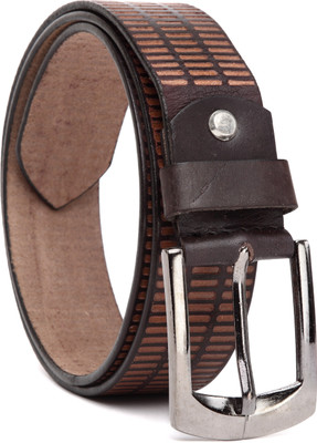 

U+N Men Casual Brown Genuine Leather Belt