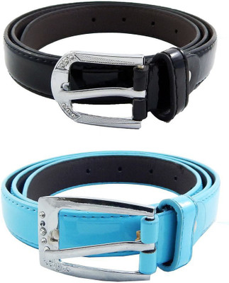

Els Women Formal, Casual Black, Blue Synthetic Belt, Black;light blue