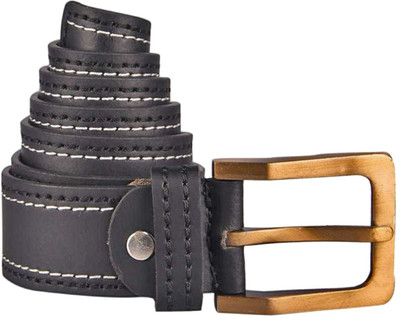 

LAER Men & Women Black Genuine Leather Belt