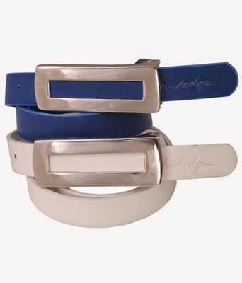 

Hidedge Women Casual Blue, White Artificial Leather Belt, Multicolor