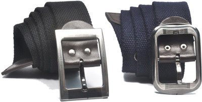 

AARIP Men Formal Black, Blue Canvas Belt, Multy