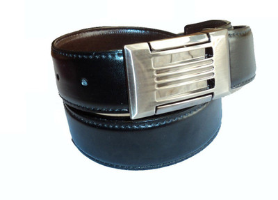 

Mode Boys Casual, Formal Black Genuine Leather Reversible Belt, Black-42
