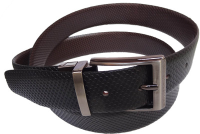 

eXcorio Men Formal Black Genuine Leather Reversible Belt, Black;brown