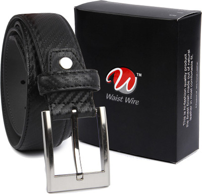 

Waist Wire Men Formal Black Artificial Leather Belt