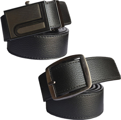 

Loopa Men Formal Multicolor Artificial Leather Belt, Black and brown