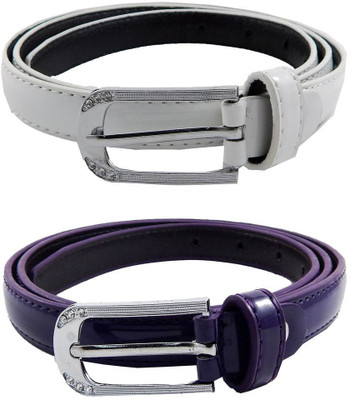 

Els Women Formal, Casual White, Purple Synthetic Belt, Purple;white