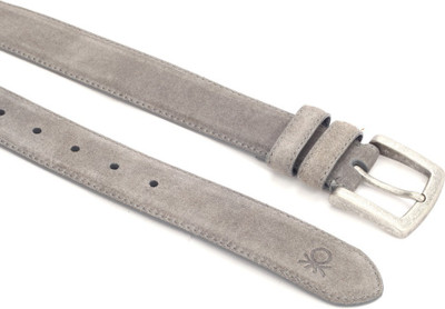 

United Colors of Benetton Men Grey Genuine Leather Belt, 901