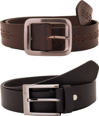 

Valbone Men Formal Black Genuine Leather Belt, Black;brown