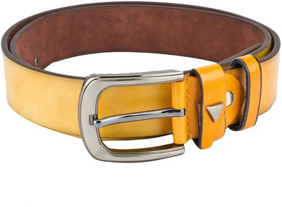 Swiss Design Men Casual Yellow Genuine Leather Belt