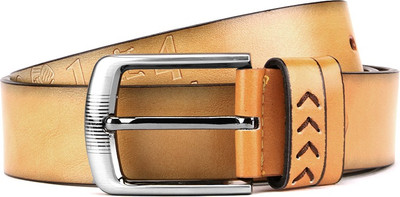 

Swiss Design Men Yellow Genuine Leather Belt