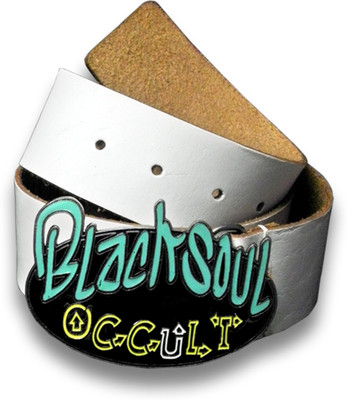 

Black Soul Men Casual White Genuine Leather Belt, Gr white-black