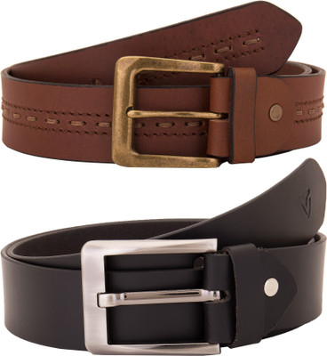 

Valbone Men Formal Black Genuine Leather Belt, Black;brown