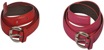 

Robb Club Women Red, Pink Artificial Leather Belt, Pink;red