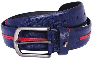 

Tommy Hilfiger Men Casual Red Genuine Leather Belt, Navy-red