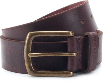 

Woodland Men Brown Metal, Genuine Leather Belt