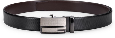 

Teakwood Men Casual Black Genuine Leather Reversible Belt