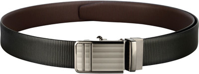 

Teakwood Men Casual Black Genuine Leather Reversible Belt