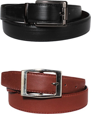 Lenin Men Casual Black Genuine Leather Reversible Belt
