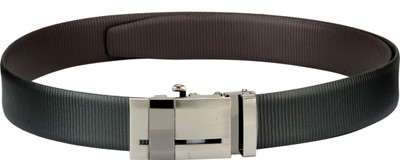 

Teakwood Men Casual Black Genuine Leather Reversible Belt