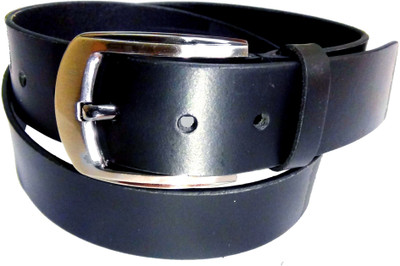 70% OFF on Manshkhino Men Formal Black Genuine Leather Belt